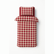 Benetton - Ensemble 3 pièces Lit Simple (Housse de Couette 150x220cm, Drap-Housse 90x200cm et Taie d'Oreiller 50x50cm) 100% Coton Rouge - rouge BE617