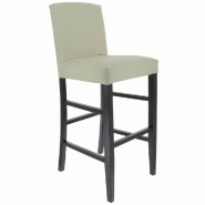 Chaise de bar d'intérieur Séville en bois tapissée d'un simili cuir beige