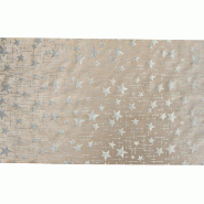 Chemin de table velours beige Etoiles dorees 28cm x 3m Chemin de table velours beige Etoiles dorees 28cm x 3m
