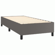Décoshop26 - Sommier à lattes sur pieds cadre de lit 90x200 cm synthétique gris TDL0207214 - gris 3001173988000