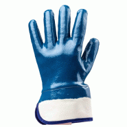 Gants EUROSTRONG 9620, coton main enduite nitrile bleu, poignet sécurité - COVERGUARD | MO9620_0