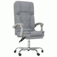 Helloshop26 - Fauteuil de massage inclinable de bureau informatique étude clair tissu gris 02_0025384 - gris métal 3000215308363