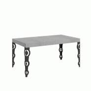 Itamoby Table Extensible 90X160/420 Cm Karamay Ciment Structure Anthracite - gris VE160TAKRY420-CM-AN
