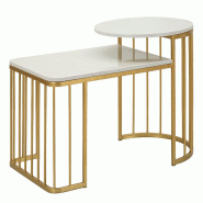 Mauro Ferretti Table Basse Ankara - Design Glamour Avec Cadre Doré Et Plateau Effet Marbre Blanc - Style Moderne - 1428860000 - 1428860000 Mauro Ferretti Table Basse Ankara - Design Glamour Avec Cadre Doré Et Plateau Effet Marbre Blanc - Style Moderne - 1428860000 - 1428860000
