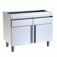 Meuble inox avec tiroirs et portes battantes P 700 mm - 1000_0