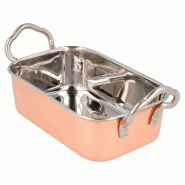 Mini plat à four inox couleur cuivre 14,5x9,5x4,5cm - par 6