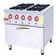 Nasenia Cuisinière à gaz industrielle professionnelle européenne 84x80cm avec 4 brûleurs et un four pour la restauration - SD-M2AQ-NZ5B
