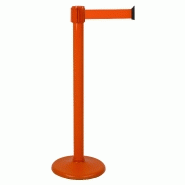 Poteau Alu Orange laqué à sangle Orange 3m x 50mm sur socle portable - 2053310 Poteau Alu Orange laqué à sangle Orange 3m x 50mm sur socle portable - 2053310