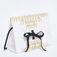 Sac luxe Lola bandoulière papier et ruban noir 25x9x18 cm - par 10