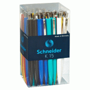 Schneider Stylo à bille K 15, couleurs assorties, 50 unités - multicolore plastique 452552