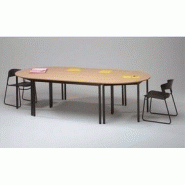 Sodematub table polyvalente demi-rond diamètre 140 cm hêtre/noir