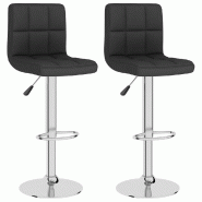 Tabourets de bar lot de 2 noir tissu Modèle Aero Prestige - 334245