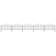Vidaxl clôture de jardin à dessus en lance acier (1-1,25)x8,5 m noir 277725 Vidaxl clôture de jardin à dessus en lance acier (1-1,25)x8,5 m noir 277725
