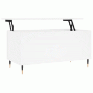 VidaXL Table basse Blanc 90x44,5x45 cm Bois d'ingénierie Modèle Milan Chic - 830964