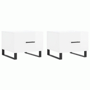 VidaXL Tables basses 2 pcs blanc brillant 50x50x40cm bois d'ingénierie Modèle Flex Essence - 829449