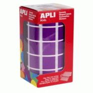 Apli 1770 gommettes carrées, 20x20 mm, en rouleau, coloris lilas - 8410782115007