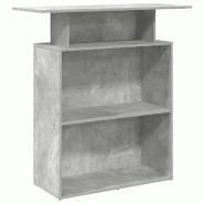 Bureau de réception gris béton 100x40x104 bois d'ingénierie Modèle Vega Prime - 8721158658913