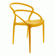 Chaise empilable d'extérieur en polypropylène Toulon coloris jaune par 4