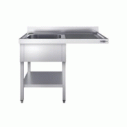 GGM Gastro Plonge Inox 1 bac avec passage lave-vaisselle - P 600 - GGM longueur 1200mm - 4063326195337