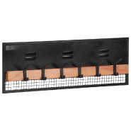 Helloshop26 - Porte-manteaux mural bois massif 90 x 11 x 30 cm avec 6 crochets design moderne entrée en manguier naturel 02_0047570 - Bois massif 300