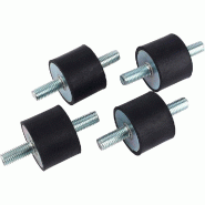 Plots Anti-Vibratile Cylindrique et conique Ø8 (Sachet de 4) - Cylindrique