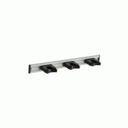 Rail porte outil aluminium 50cm + 3 porte outils : 1fix30/40+2fix20/30 (support mural balais)