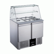 Saladette réfrigérée vitrée compacte 2 portes PREMIUM - GOLDINOX - gris 3701770822560