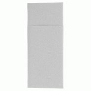 Serviette-étui pour couverts intissé gris 33x40cm - par 700