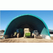 Tunnel de stockage / structure en acier / couverture en pvc / porte / pignon