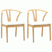 VidaXL Chaise de salle à manger 2 pcs Naturel et clair Modèle Orion Premium - 42020419