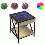 VidaXL Table basse avec LED Infinity chêne sonoma 40x40x49 cm Modèle Atlas Plus - 847693