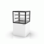 Vitrine neutre INTEGRA sur base - 600 mm - 3 niveaux - H1100 mm - IN60/50-110N | Sayl Barcelona- Accès Grab & Go - blanc 674005070384