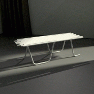 Banc tubulaire L130 x P 43 x H 40 cm blanc mat