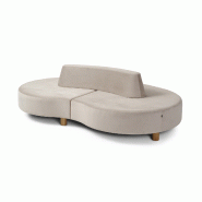 Banquette "NUBI" - NB PO23 - forme haricot avec dossier (230cm)