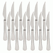 BERGNER - Ensemble de 12 couteaux à steak 23cm en acier inoxydable couleur argent - Munich - argenté inox PK10184