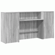 Bureau de réception sonoma gris 200x50x103,5 cm bois ingénierie Modèle Atlas Infinite Modern - 8721158629906