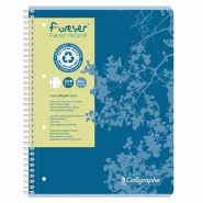 Calligraphe Lot de 5 Cahier Forever A4+, 160p./80 feuilles perforées détachables 70 g/m² reliure intégrale, bleu, ligné 8mm + marge - 3210330174280