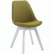Décoshop26 - Chaise de salle à manger x1 design scandinave en tissu vert et piètement à 4 pieds en bois blanc 10_0003316 - blanc 3000251517200 Décoshop26 - Chaise de salle à manger x1 design scandinave en tissu vert et piètement à 4 pieds en bois blanc 10_0003316 - blanc 3000251517200