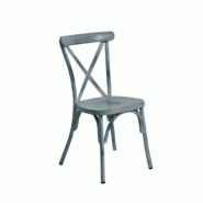 Emh Chaise crossback professionnelle empilable – aluminium gris vieilli – style vintage – usage chr intérieur/extérieur - aluminium CHAISCROSSALUGRV