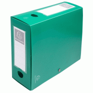 Exacompta Lot de 10 Boîte à archives polypro à pression, dos de 100, coloris vert - 3130630599333