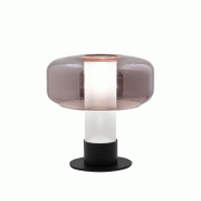 Fabas Luce Lampe De Table Flick Amethyst, Structure En Métal Et Verre Borosilicate, Variateur Tactile, Douille E14 15 W, Indice De Protection Ip20 -