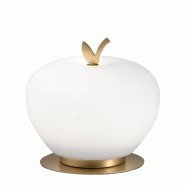 Fabas Luce Lampe De Table Wendy, Led Intégrée 8 W, Blanc 3000 K, Laiton Satiné, Variateur Tactile, Verre Soufflé - Design Élégant - multicolore