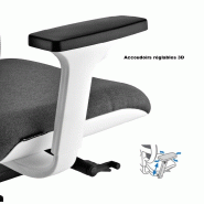 Fauteuil de bureau Wi Max avec coque blanche - Sokoa. - Non, Bleu Turquoise_0