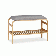Helloshop26 - Banc à chaussures avec assise rembourrée pour 6 paires 46 x 69 x 30 cm en bambou naturel 13_0009494 - Bambou 3000244716399