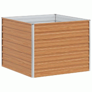 Helloshop26 - Jardinière surélevée en acier galvanisé design industriel chic 100 x 100 x 77 cm facile à entretenir en acier marron 02_0059010 - m