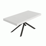 Itamoby Table Extensible Niket 180/440X90 Cm Frêne Blanc Pieds Anthracite - blanc multi-matériau VE0180440NIKE-BF