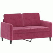 VidaXL Canapé à 2 places Rouge bordeaux 120 cm Velours Modèle Jermonel - 359436
