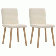 VidaXL Chaises à Manger Lot De 2 Lin - beige 4101155 VidaXL Chaises à Manger Lot De 2 Lin - beige 4101155
