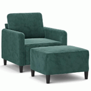 VidaXL Fauteuil avec repose-pied Vert foncé 60 cm Velours Modèle Orion Office Concept - 3201166