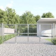 Vidaxl portal de jardin maille argenté 350x175 cm acier galvanisé 154552 Vidaxl portal de jardin maille argenté 350x175 cm acier galvanisé 154552